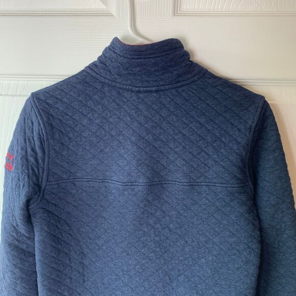 Patagonia Women's XS Cotton Quilt Snap-T Pullover Navy & Red Maker's Mark Logo - Picture 6 of 10